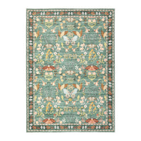 Garvee 8' x 10' Light Green Whimsical Floral Area Rug, Washable Non-Slip Low-Pile Carpet for Living Room, Bedroom and Dining Room
