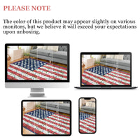 Garvee 5' × 7' 4th of July Patriotic Floral Rug, Navy/Red/White American Flag Washable Area Rug