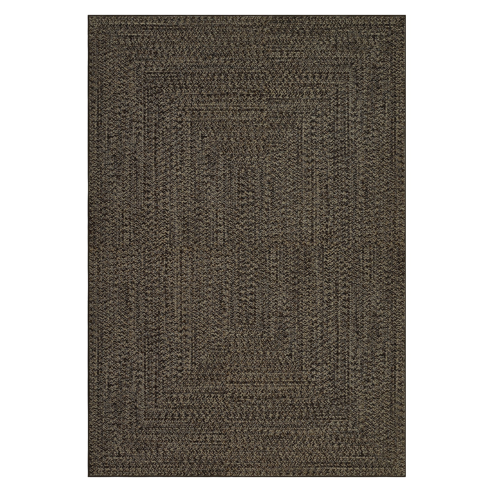 Garvee 9' x 12' Large Printed Braided-Style Area Rug, Washable Low-Pile Rug with Non-Slip TPR Backing for Living Room, Dining Room & Bedroom, Dark Brown