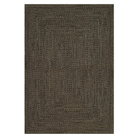 Garvee 9' x 12' Large Printed Braided-Style Area Rug, Washable Low-Pile Rug with Non-Slip TPR Backing for Living Room, Dining Room & Bedroom, Dark Brown