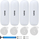 Garvee 10" x 28" HTM Boat Fender Set – 4-Pack Inflatable Center Hole Marine Boat Bumpers with Hand Pump and Storage Bag, Heavy-Duty PVC Dock Protection Guards for Yachts and Sailboats (White) - White