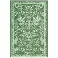 Garvee 8' x 10' Vintage Botanical Bird & Snake Area Rug, Washable Non-Slip Soft Low-Pile Rug for Living Room, Bedroom & Dining Room, Green
