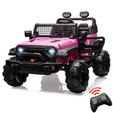 Garvee Ride - P Series: 2 Seats Battery Powered Electric Truck with Remote Control, 24V Kids Ride on Toy with 20inch Extra Width Seat for 3-8 Years Kids, Pink - Pink