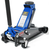 Garvee 3 Ton Low Profile Hydraulic Racing Floor Jack with Dual Piston Quick Lift Pump Heavy Duty Steel Overload Protection 5-13.39 Inch Car SUV Truck, Blue - Blue