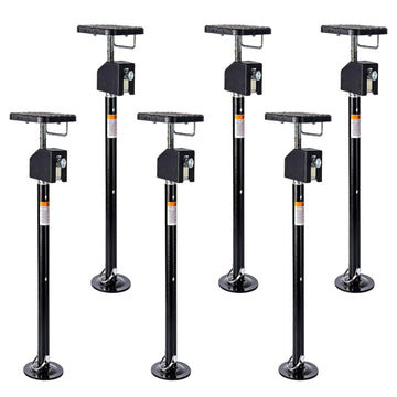 Garvee 6-Pack RV Slide Out Support Jacks - Flat Top Support, Stabilizer Jacks with 21"-49" Quick-Lift Adjustment, 30,000 lbs Capacity, Compatible with Drill & Hand Crank for Campers & RVs