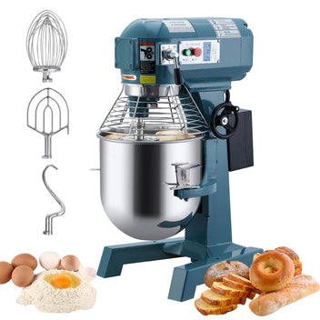 Garvee 10QT Commercial Food Mixer, Professional Large Stand Mixer With 3-Speed Adjustable, Heavy Duty Electric Dough Mixer for Restaurant Industrial Grade, Steel Bowl, Dough Hooks