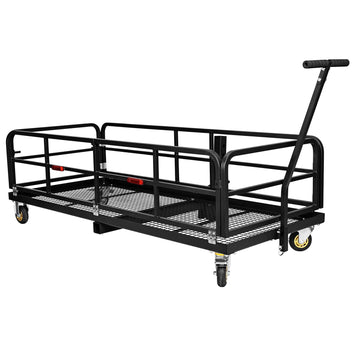 Garvee Hitch-Mounted Cargo Basket, 750 LBS Folding Carrier with Wheels & Handle, Fits 2" Receiver, Heavy Duty Luggage Storage for SUV, RV, Truck, Trailer