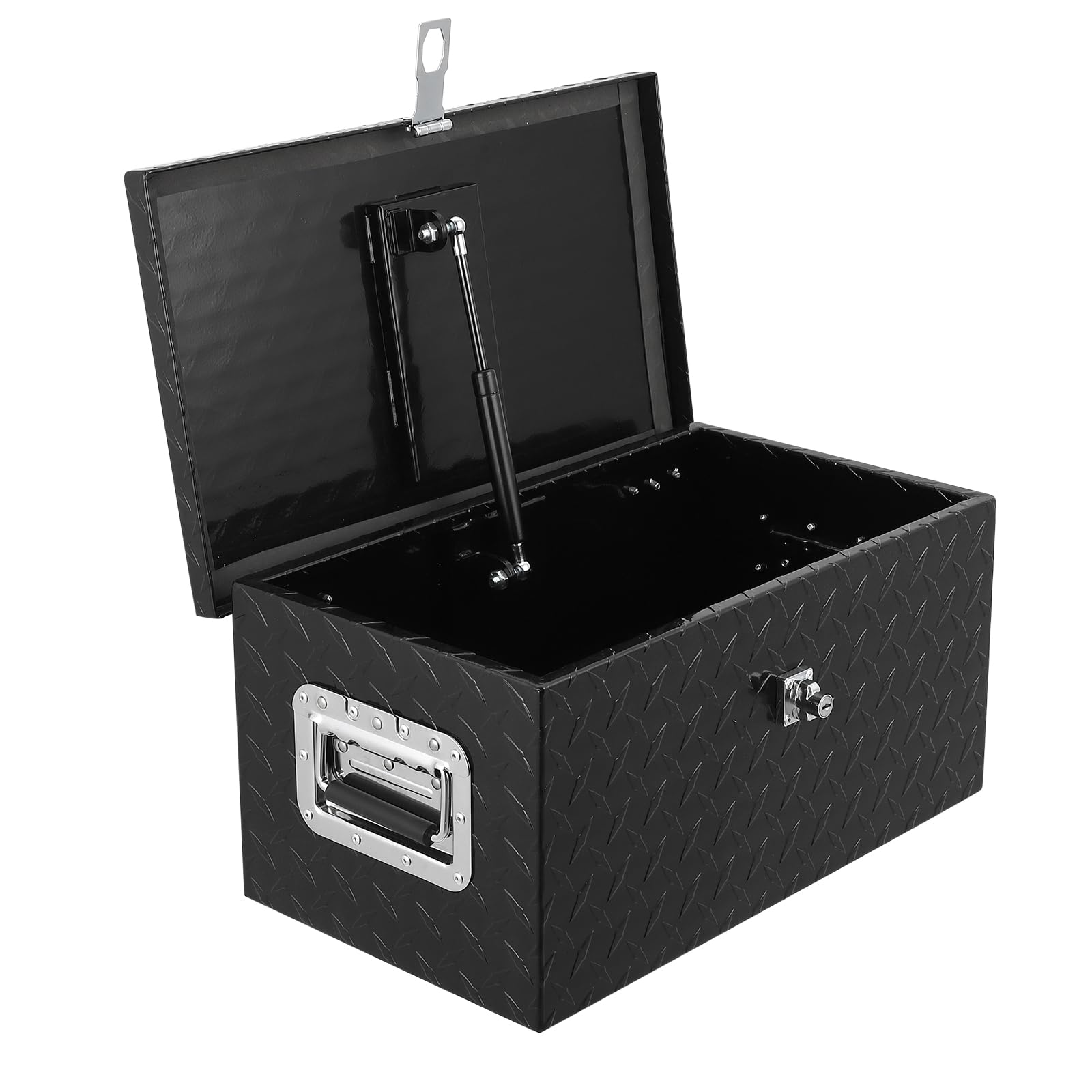 Garvee 20 Inch Aluminum Diamond Plate Tool Box With Lock and Keys, Heavy Duty Waterproof Truck Storage Organizer Chest for Pick Up Truck Bed, Rv Trailer/Van With Side Handle