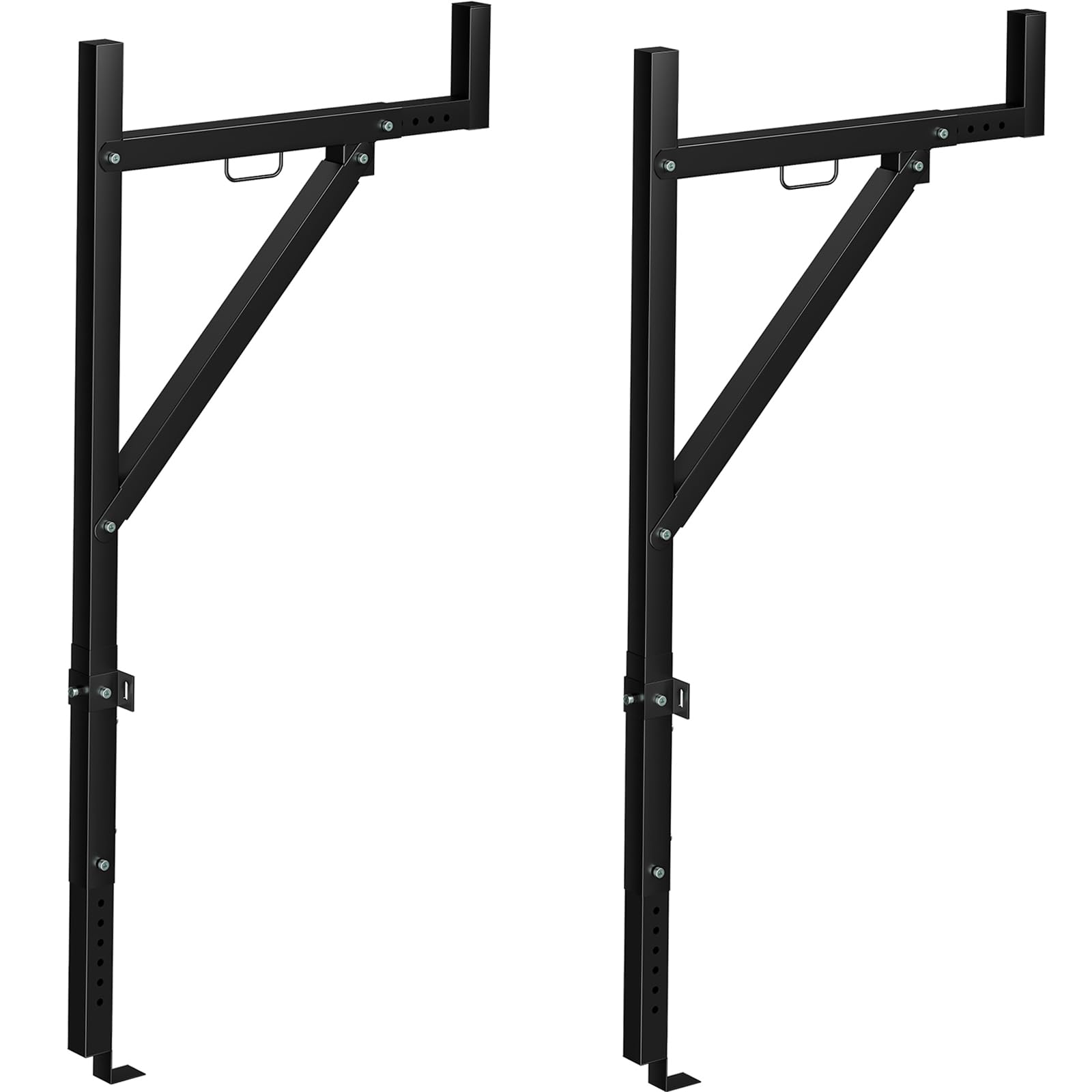 Garvee Truck Ladder Rack Extendable 19-34in Adjustable Height 44.5-49.5in Steel Heavy Duty Rust-Proof Powder Coated for Kayak Surfboard Lumber