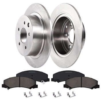 Garvee Enhanced Durability Rear Brake Kit for 2007-2017 off-road vehicle Wrangler & 2018 Wrangler JK - Drilled & Slotted Rotors - Carbon Ceramic Pads - OE Replacement - Complete Rear Replacement