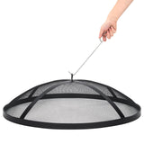 Garvee Fire Pit Spark Screen Cover for Campfires - Easy Lift Stainless Steel, Mesh Protector, Guide Rod Included, Outdoor Patio & Backyard Accessory, Black，30 * 30 * 8.6inch - Black