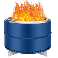 Garvee 27 Inch Portable Smokeless Firepit with Stand, Bonfire Wood Burning Fire Pit for Camping & Picnic Outside, Stainless Steel Large Fire Pit with Carry Bag, Split Structure