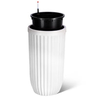 Garvee 31" Tall White Planter with Water Level Monitor, Self-Watering System & Wheels - Medium Flower Pot for Living Room, Office, Patio & Garden
