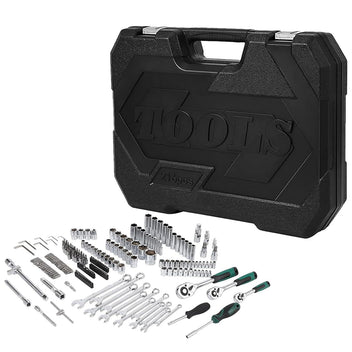 Garvee Mechanics Tool Set 216-Piece SAE/Metric Socket & Wrench Kit Durable Rolling Tool Box Portable for Automotive Repair DIY