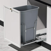 Garvee Pull Out Trash Can Under Cabinet, Stainless Steel Adjustable Slide Out Shelf for Waste Garbage Can Under Kitchen Sink for 30L Trash Can, Trash Can Not Included