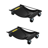 Garvee Heavy-Duty Car Dolly Set of 2 - 10000 lbs Capacity with 3.5" Steel Wheels, 24"x15" Universal Fit Vehicle Dollies for SUVs, Trucks & Fleet Vehicles, Steel Construction w/Side Rails & 4 Swivel Casters, Black - Blue