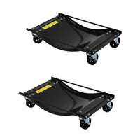 Garvee Heavy-Duty Car Dolly Set of 2 - 10000 lbs Capacity with 3.5" Steel Wheels, 24"x15" Universal Fit Vehicle Dollies for SUVs, Trucks & Fleet Vehicles, Steel Construction w/Side Rails & 4 Swivel Casters, Black