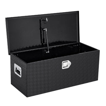 Garvee 48"X15"X15" Aluminum Truck Tool Box for Pickup Truck Bed RV Toolbox, Heavy Duty Tool Storage Box, Waterproof Storage Organizer Chest with Handle and Lock,  Black -No Sliding Box