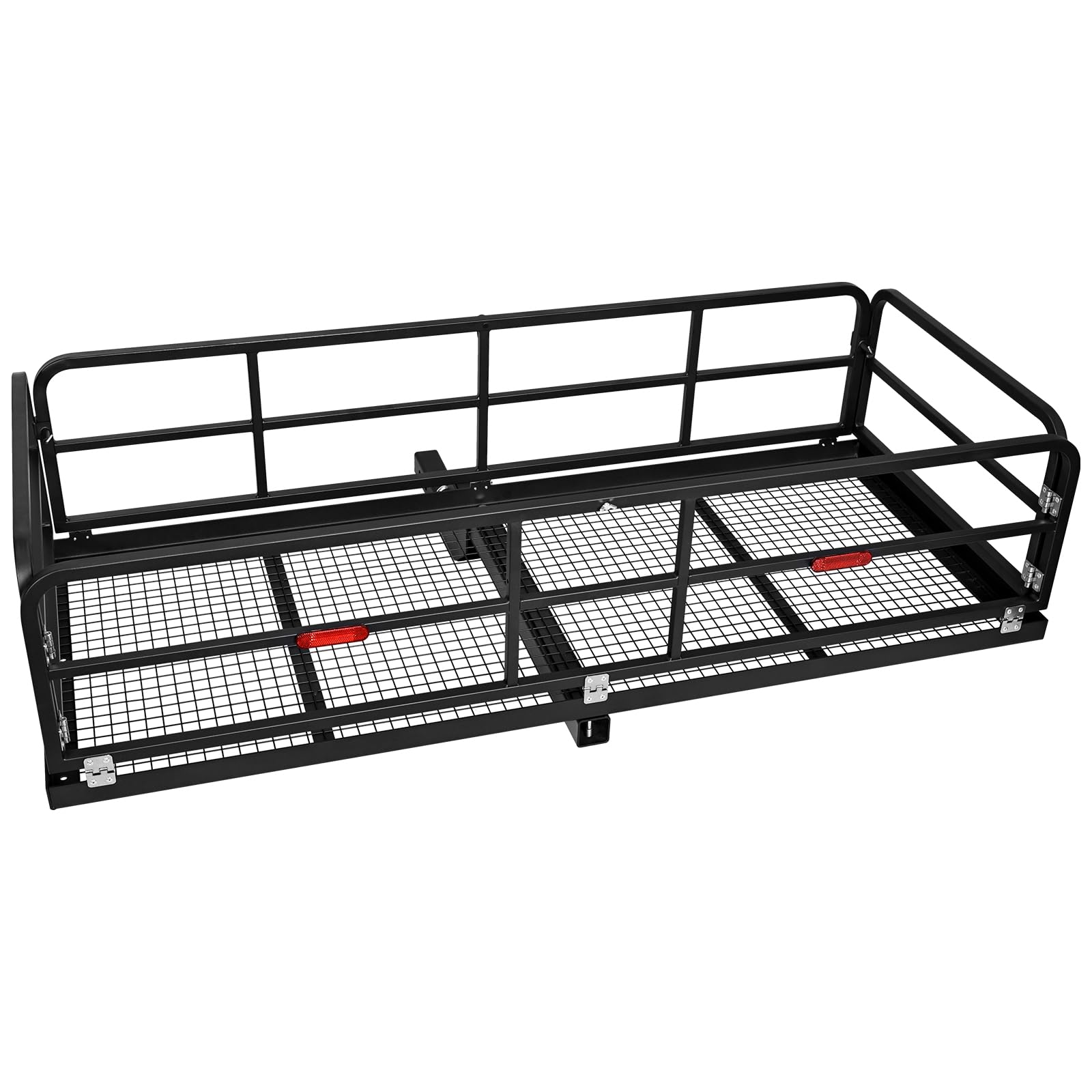 Garvee Hitch-Mounted Cargo Basket, 750 Lbs Capacity Vehicle Cargo Carrier Fit 2" Receiver with High Side Rails Fits 2" Receiver Stabilizer for Suv, Rv, Truck, Trailer, Pickup