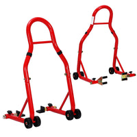 Garvee Heavy Duty Motorcycle Stand Lift 900 lbs Capacity Adjustable Steel Frame Front & Rear Combo Universal Fit for Repairs Maintenance Storage