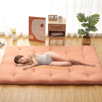 Garvee Japanese Futon Floor Mattress, Futon Mattress Full Size Foldable Floor Bed Mattress, Tatami Mat for House Guest Dorm Roll Up Sleeping Floor Mattress, Coral
