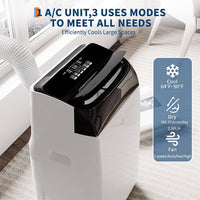 Garvee 14,000 BTU Portable Air Conditioner with Dehumidifier & Fan, Portable AC Units Cools up to 750 Sq. Ft., Remote Control, Auto Swing, Sleep Mode, Black Top