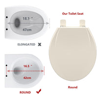 Garvee Toilet Seat Round,Toilet Seat with Quick-Release And Quick-Attach, Plastic Toilet Seat with Soft Close,Easy Install and Clean - Fits Most Round Toilets Almond