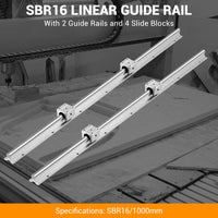 Garvee Linear Rail Slide SBR16-1000mm (2 PCS) and 4 PCS 4SBR16UU Bearing Blocks, Linear Bearing CNC Kit for Automated Machines DIY Project and Equipment