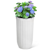 Garvee 31" Tall White Planter with Water Level Monitor, Self-Watering System & Wheels - Medium Flower Pot for Living Room, Office, Patio & Garden - White
