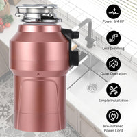 Garvee Garbage Disposal, 0.75HP 3/4H Sink Garbage Disposal With wireless Switch, 560W 4200r/Min Continuous Feed Food Waste Disposer Cleaner With 14 In Power Cord