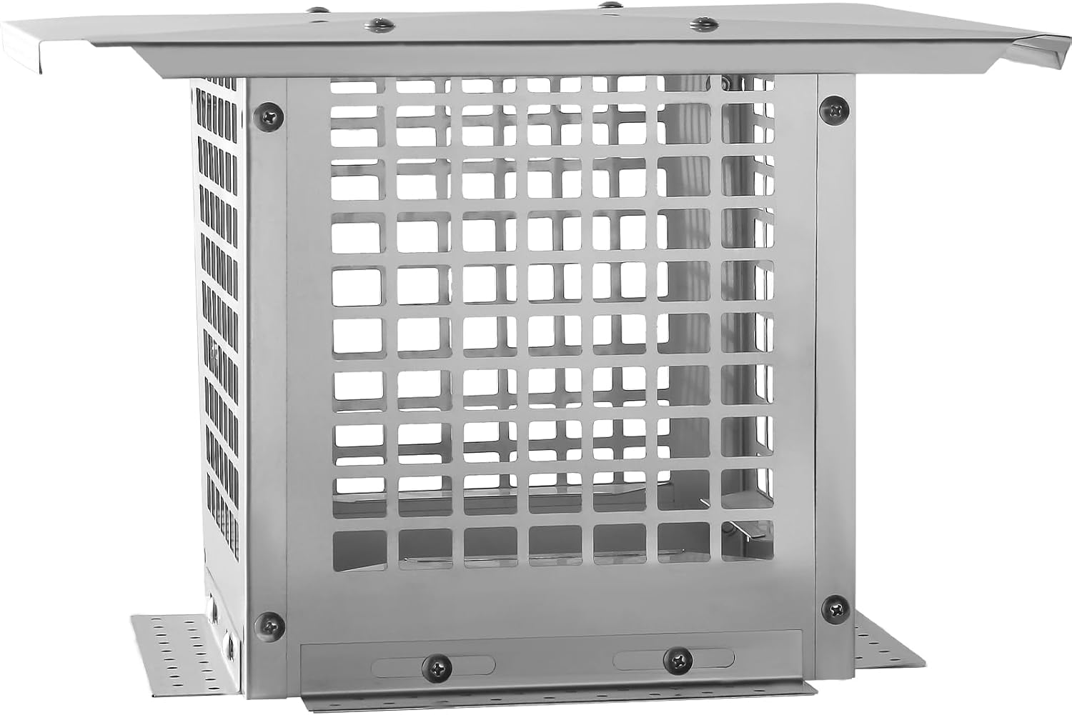 Garvee Chimney Cap, 12x12 Inches Square Chimney Cover, Stainless Steel Fireplace Chimney Caps with Adjustable Bottom, Mesh Covers for Outside Existing Clay Flue, Silver
