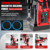 Garvee Magnetic Drill, 1100W 550RPM Portable Magnetic Drill Press, 1.57in Boring Diameter, 12Pcs Drill Bits Electric Drilling Machine for Metal Surface, Industrial and Home Improvement 500RPM