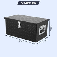 Garvee 20 Inch Aluminum Diamond Plate Tool Box With Lock and Keys, Heavy Duty Waterproof Truck Storage Organizer Chest for Pick Up Truck Bed, Rv Trailer/Van With Side Handle