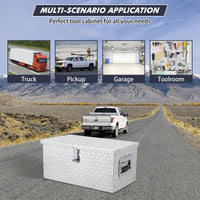 Garvee 20 Inch Aluminum Diamond Plate Tool Box With Lock and Keys, Heavy Duty Waterproof Truck Storage Organizer Chest for Pick Up Truck Bed, Rv Trailer/Van With Side Handle