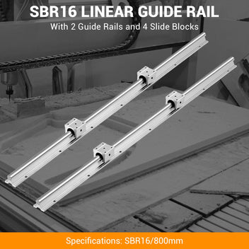 Garvee Linear Rail Slide SBR16-800mm (2 PCS) and 4 PCS 4SBR16UU Bearing Blocks, Linear Bearing CNC Kit for Automated Machines DIY Project and Equipment