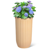 Garvee 31" Tall Gold Planter with Water Level Monitor, Self-Watering System & Wheels - Medium Flower Pot for Living Room, Office, Patio & Garden - Gold