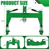 Garvee 3-Point Quick Attach Hitch, 2 Inch Receiver & 5 Bolts Adjust