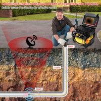 Garvee Sewer Camera with Locator, 512Hz Transmitter, 100ft Cable 10.1" HD Monitor Aluminum IP68 Waterproof 12 LED Lights Drain Pipe Inspection