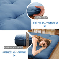 Garvee Futon Mattress Japanese Floor Mattress, Twin Size Tatami Mattress Kids Sleeping Mat for Dormitory, Roll Up Mattress Japanese Floor Mat for Sleep, Easy to Store, Navy Blue