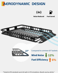 Garvee Spider 51"x 36"x 5" Roof Rack Basket Rooftop Cargo Carrier with Extension Black Car Top Luggage Holder Universal for SUV Cars