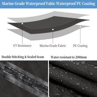 Garvee Heavy Duty 300D Marine Grade Waterproof Polyster Canvas,PU Waterproof Boat Cover,Fits 17-19ft V-Hull, Tri-Hull, Fishing Boat, Runabout, Bass Boat with Tightening Straps