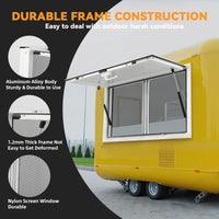 Garvee Concession Window, 60" W x 40" H Food Truck Service Window, Aluminum Alloy Serving Window with 2 Horizontal Sliding Screen Windows & Awning Door  (Glass Not Included)