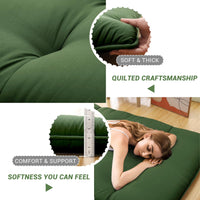 Garvee Japanese Futon Floor Mattress, Futon Mattress Full Size Foldable Floor Bed Mattress, Tatami Mat for House Guest Dorm Roll Up Sleeping Floor Mattress, Army Green