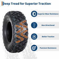 Garvee 25x8-12 ATV Tires (Set of 2) - 6PR Tubeless Heavy-Duty All-Terrain Tires for ATV/UTV, Ideal for Mud, Sand, Dirt, Snow, & Off-Road