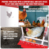Garvee 8 Compartments Metal Chicken Nesting Boxes, Nesting Boxes with Metal Legs, Chicken Laying Box with Roll Out Egg Collection with Vented Holes