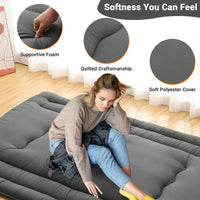 Garvee Futon Mattress Full Size, Foldable Sleeping Mattress Tatami Mattress for Adults, Roll Up Japanese Style Floor Bed Dormitory Floor Mattress for Rv Travel Camping, Dark Grey