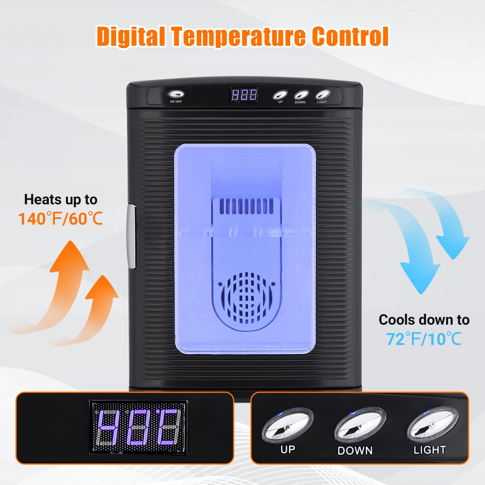 Garvee 25 L Incubator, Portable Reptile Science Laboratory Incubator, Temperature Controlled 5°C-60°C, for Small Reptiles（Black）