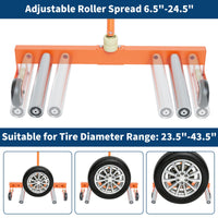 Garvee Adjustable Tire Dolly, Heavy-Duty, 350 lbs Capacity with 360° Rotatable Wheels, Steel Construction and Rust-Resistant Coating for Garage, Workshop, and Auto Repair, Orange