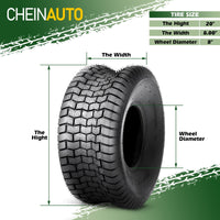 Garvee 20x8.00-8 Mower Tire 2Pcs for Garden Tractors & Riding Mowers