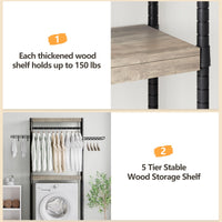 Garvee Over The Washer and Dryer Storage Shelf- Laundry Room Organization Space Saving Laundry Drying Clothes Racks Heavy Duty Adjustable Height Bathroom Shelf for Home Decor (Metal, 30" A)